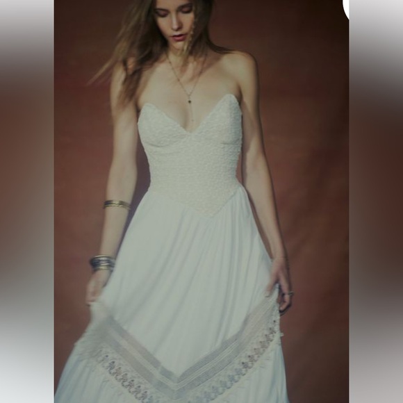 Free People Dresses & Skirts - Free People X Jen’s Pirate Booty Limited Babe ivory corset lace Maxi dress XS